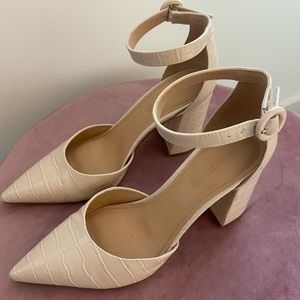 Excellent Condition - Block Heels with Ankle Strap - Marc Fisher Gilson Pump
